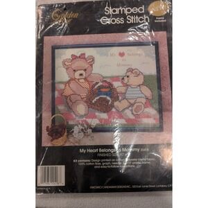 Golden Bee Stamped Cross Stitch Kit My Heart Belongs To Mommy 20418